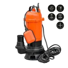 Насос дренажнo-фекальный Skiper SP8-1.5 1500 Вт, 250 л/мин, чугун, попл.выкл