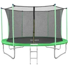 Батут Happy Jump 12ft-i Pro 374 см с внутренней сеткой и лестницей
