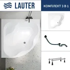 Ванна Lauter Majestica 150x150 21040150 (с ножками и сифоном 21Y32001 матовый черный)