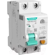 Дифференциальный автомат Tengen TGB1NLE-63Y 1P+N 25A C 6kA 30mA AC 2M TEN312173