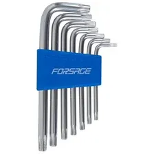 Forsage F-5071 Набор ключей торкс Г-образных 7пр. (Т10,Т15,Т20,Т25,Т27,Т30,Т40) на блистере