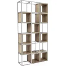 Стеллаж Hype Mebel Грос 105x210 (белый/дуб галифакс натуральный)