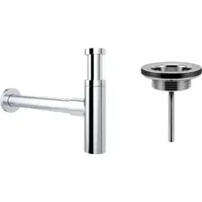 Сифон Wellsee Drainage System 182119005 (сифон, выпуск, хром)