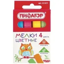 Набор мела канцелярского Пифагор 221977