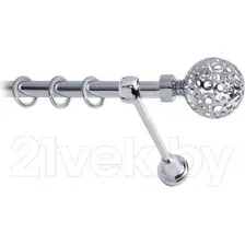 Карниз для штор Lm Decor Ажур 095 1р гладкий 25мм (хром, 1.8м)
