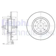 Тормозной диск DELPHI BG2411 полный , передняя ось