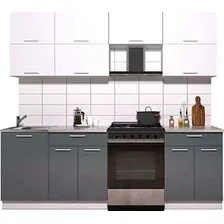 Готовая кухня Интерлиния Мила Gloss 60-23 (белый/асфальт глянец)