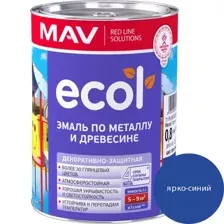Эмаль ECOL по металлу и древесине (ПФ-115) ярко-синяя глянцевая 1,0л (0,8 кг)