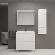 Symbolite Тумба под умывальник Манхэттен 80 Plus 2 ящика + Asti 80x45 (белый матовый)