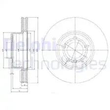 Тормозной диск DELPHI BG9786 вентилируемый , передняя ось