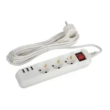 Удлинитель U-3es-5m-USB c заземлением с вык. 3 розетки + 3xUSBA 5м 10А ЭРА