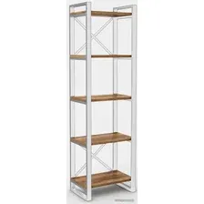 Стеллаж Hype Mebel Стандарт 80x200 (белый/дуб галифакс олово)