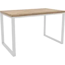Стол Hype Mebel Чикаго 120x60 (белый/дуб галифакс натуральный)