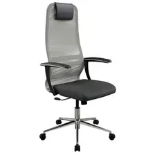 офисное компьютерное кресло Metta SU-BU158-8 CH (черное сиденье), светло-серый