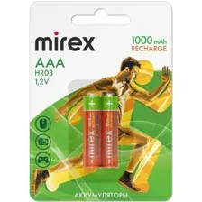 Аккумулятор Mirex ААА HR03 1000 мАч (2 шт)  23702-HR03-10-E2