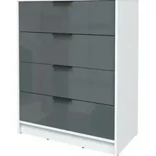 Комод Интерлиния Концепт КТ-К80 Глосс (белый платинум/асфальт глянец)