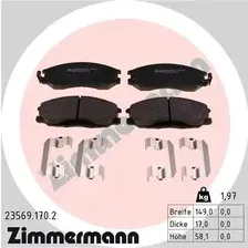 Тормозные колодки дисковые передняя ось ZIMMERMANN 23569.170.2