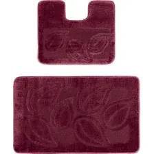 Набор ковриков для ванной и туалета Maximus Flora 2576 (60x100/50x60, баклажан)