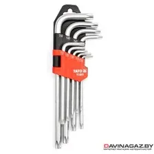 YATO - Набор ключей TORX с отверстием T10-T50 CrV, 9 пр. / YT-0511