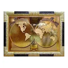 Картина Декарт Старинная карта золото 8Л0374 (в раме)