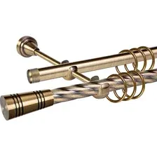 Карниз для штор АС ФОРОС Grace D19К/19Г + наконечники Савона (2м, антик)