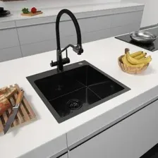 Кухонная мойка ARFEKA Eco AR 500*500 Black PVD Nano Decor Millet Grains