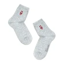 Носки Conte-kids Однотонные с вышивкой 20С-35СП (р. 20, светло-серый 513)