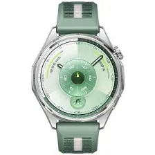 HUAWEI WATCH GT 6 46 ММ (СЕРЕБРИСТЫЙ, С ЗЕЛЕНЫМ ПЛЕТЕНЫМ РЕМЕШКОМ)