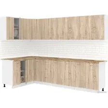 Готовая кухня Кортекс-мебель Корнелия Лира 1.5x2.9 (дуб сонома/мадрид)
