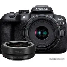 Беззеркальный фотоаппарат Canon EOS R10 RF-S 18-45mm F4.5-6.3 IS STM + адаптер крепления EF-EOS R