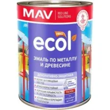 Эмаль ECOL по металлу и древесине (ПФ-115) красно-коричневая глянцевая 1,0л (0,9 кг)