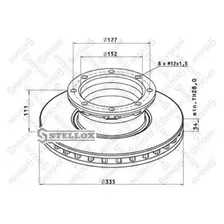 Тормозной диск STELLOX 85-00780-SX вентилируемый , задняя ось