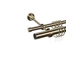 Карниз для штор АС ФОРОС Prime D16Г + наконечники Магнолия (2м, антик)