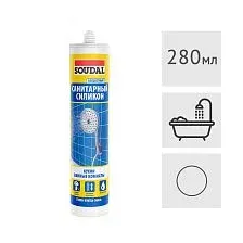Силиконовый герметик Soudal санитарный (кухни/ванные) бесцветный, 280 мл