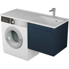 Тумба с умывальником Veneciana Nera 55 с 2-мя ящиками + Paola Magenta 1200 R (индиго)