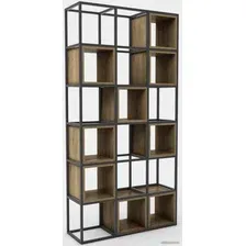 Стеллаж Hype Mebel Грос 105x175 (черный/дуб галифакс олово)