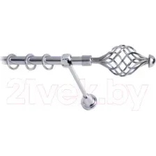 Карниз для штор Lm Decor Вираж 098 1р гладкий 25мм (хром, 1.6м)