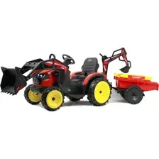 Детский автомобиль RiverToys Экскаватор-погрузчик / A777MP (красный)