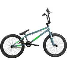 Детский велосипед Stark Madness BMX 2 2025 (темно-серый матовый/зеленый неон/черный)