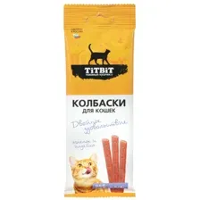 ТИТБИТ Колбаски для кошек Двойное удовольствие с ягненком и индейкой 45 г