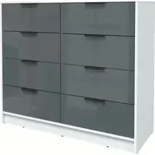 Комод Интерлиния Концепт КТ-К117 Глосс (белый платинум/асфальт глянец)