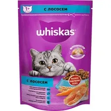 Сухой корм для кошек Whiskas Вкусные подушечки с нежным паштетом с лососем (350г)