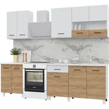 Готовая кухня Горизонт Trend 1900 (белый/крафт золотой)