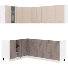 Готовая кухня Кортекс-мебель Корнелия Лира 1.5x2.2 без столешницы (капучино/оникс)