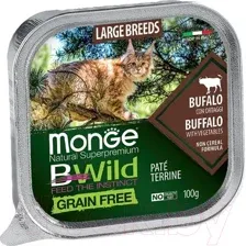 Влажный корм для кошек Monge BWild Grain Free из буйвола с овощами, ламистер (100г)