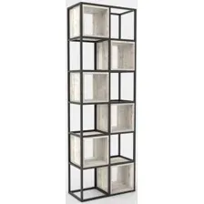 Стеллаж Hype Mebel Грос-2 70x210 (черный/древесина белая)
