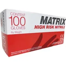 Нитриловые перчатки Matrix High Risk (M, 100 шт, сверхпрочные)