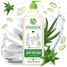 SYNERGETIC Средство для мытья посуды антибактериальное, с ароматом алоэ 1л