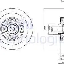 Тормозной диск DELPHI BG9028RS полный , задняя ось