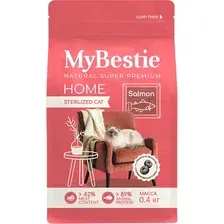 Сухой корм для кошек MyBestie Хоум Стерилизованный с лососем / 4629-04-MBH-CAT (400г)